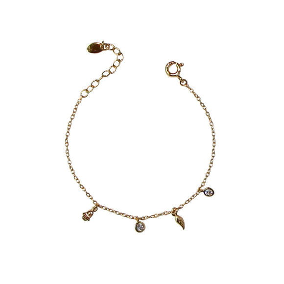 gold mini charms chain bracelet