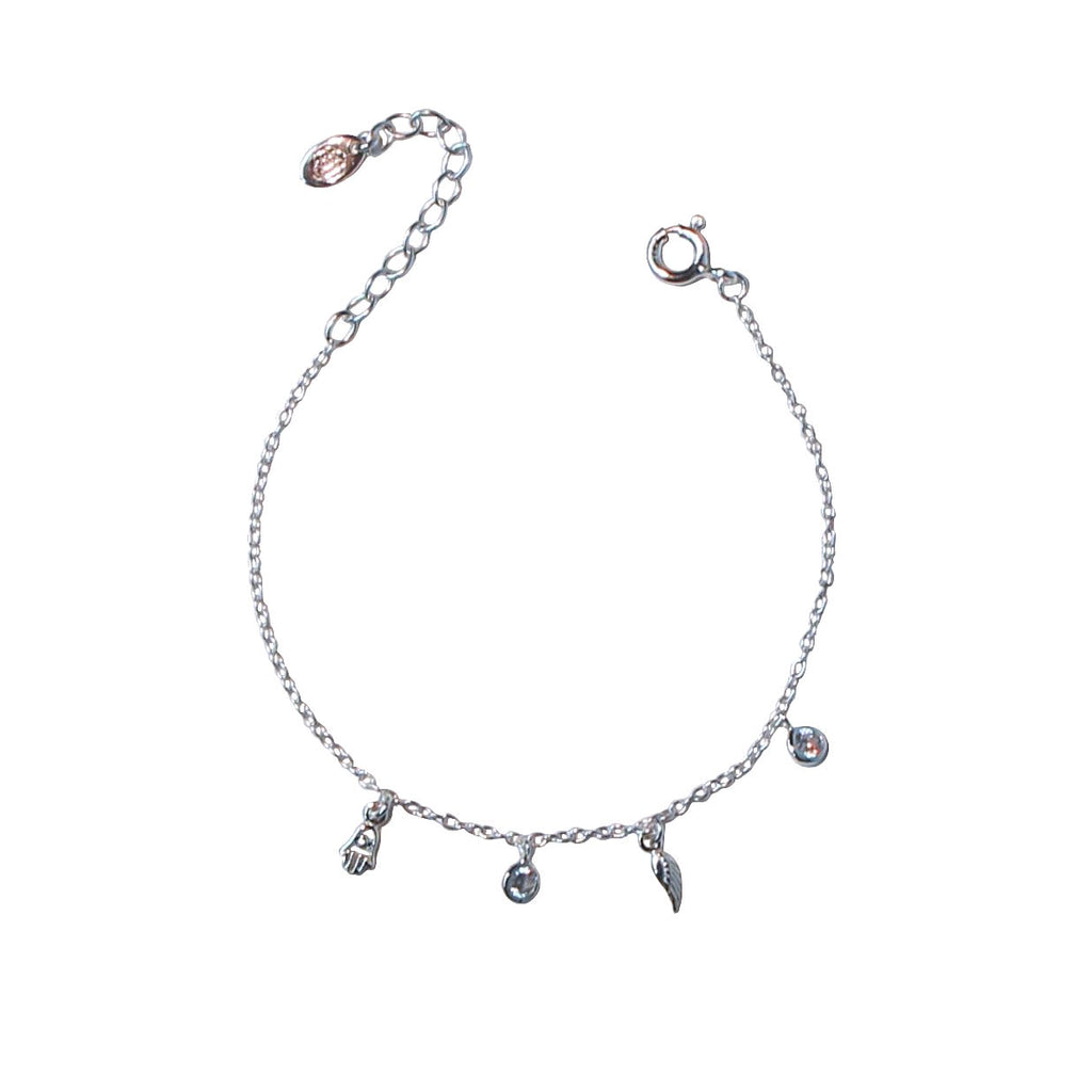 silver mini charms chain bracelet