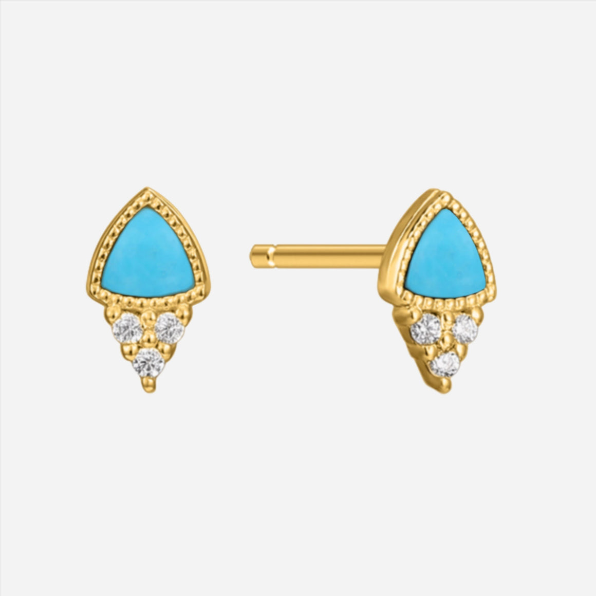 turquoise sparkle stud earrings