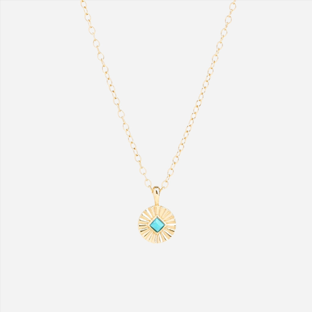 Soleil charm necklace with Turquoise