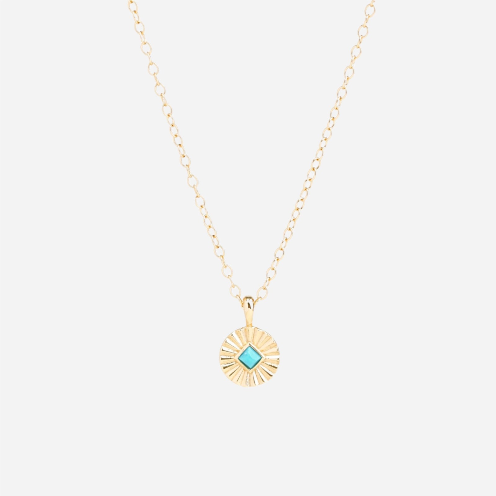 Soleil charm necklace with Turquoise