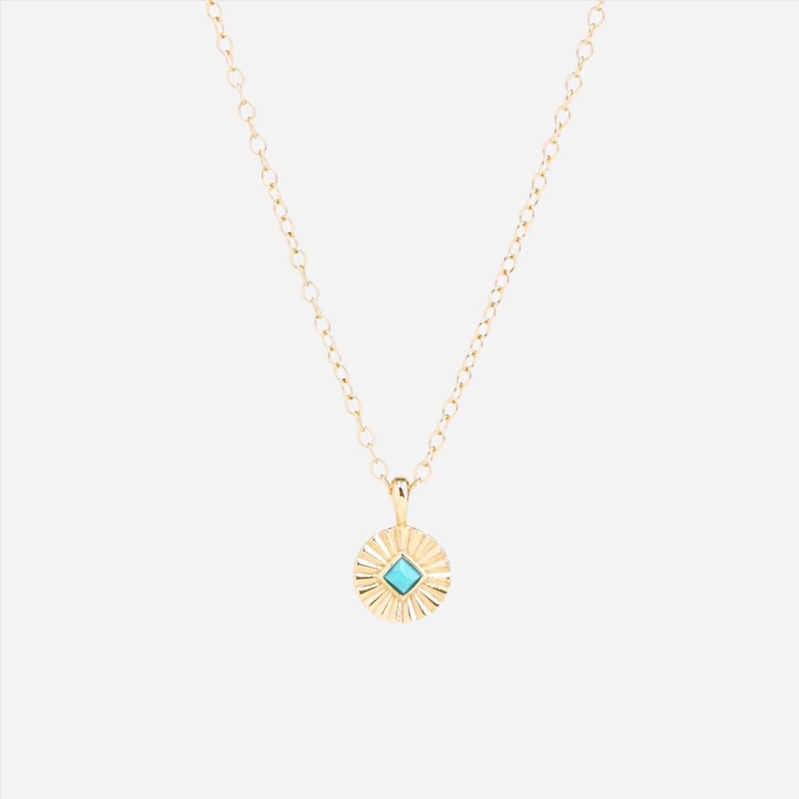 Soleil charm necklace with Turquoise
